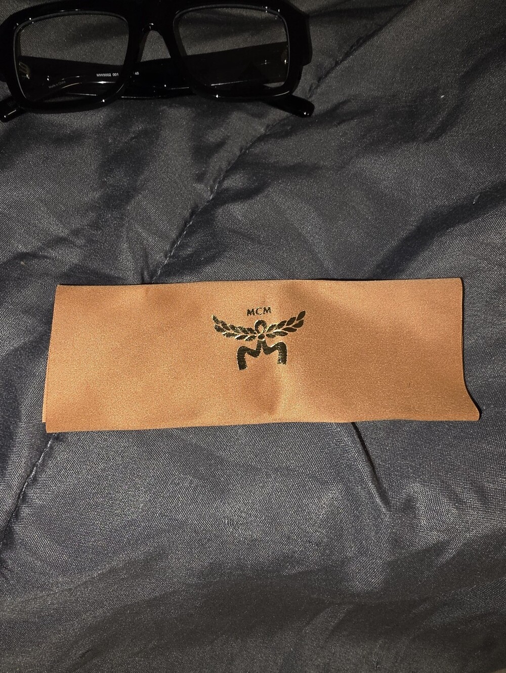 MCM Black Rectangular Men’s Rx Glasses with Goldtone Temple Accents - Picture 7 of 7